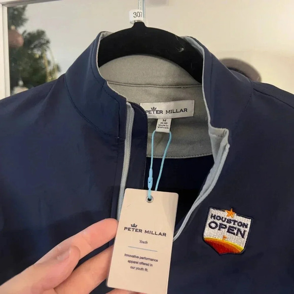 NWT Peter Millar Kids Houston Open Quarter Zip Pullover Size M (9-10) - Picture 2 of 3